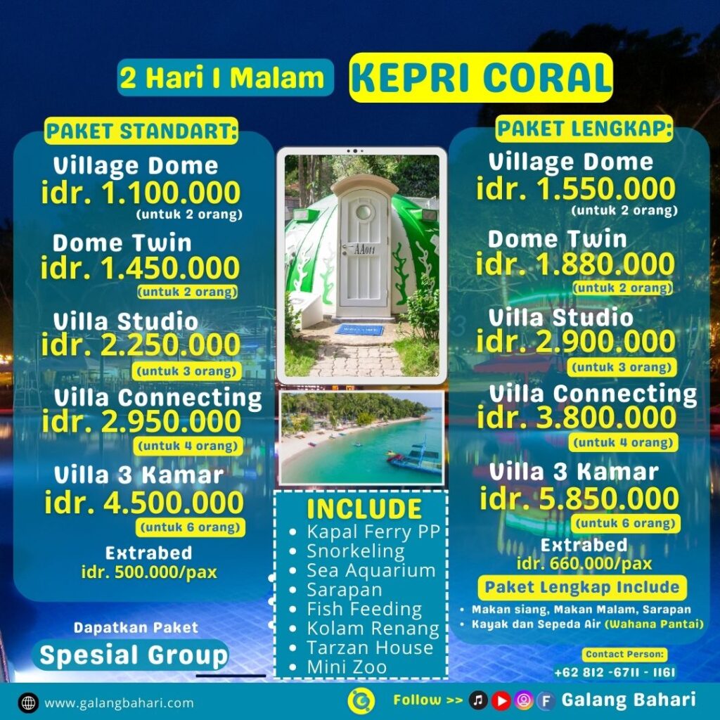 04 Travel Galang Bahari 0812-6711-1161 - Wisata Kepri Coral Paket 2 Day 1 Night