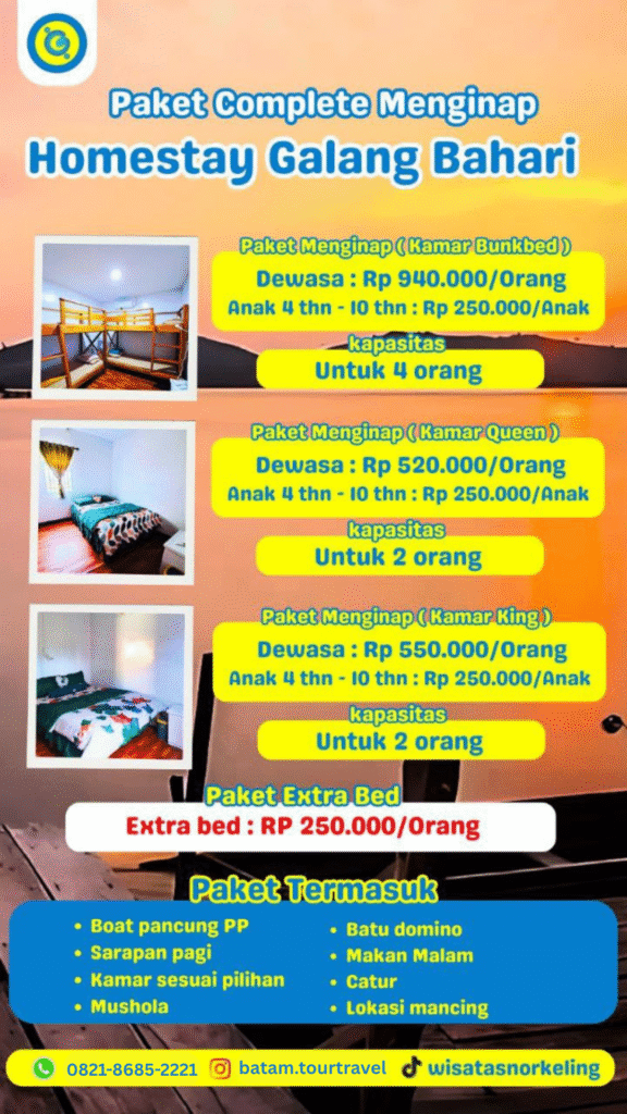 Paket Lengkap & Murah di Homestay Galang Bahari Batam β Fasilitas Lengkap π 0821-8685-2221