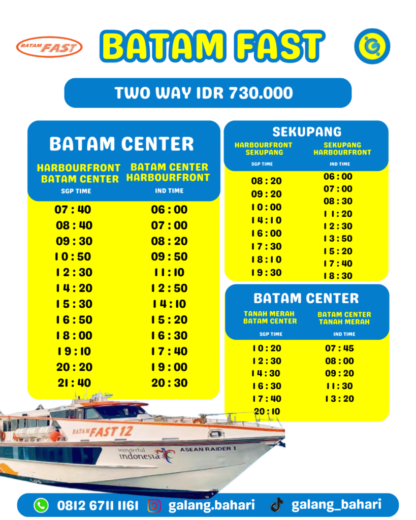 Batam Fast Ferry Batam Center – Singapura Harga Tiket & Jadwal Terbaru 2025