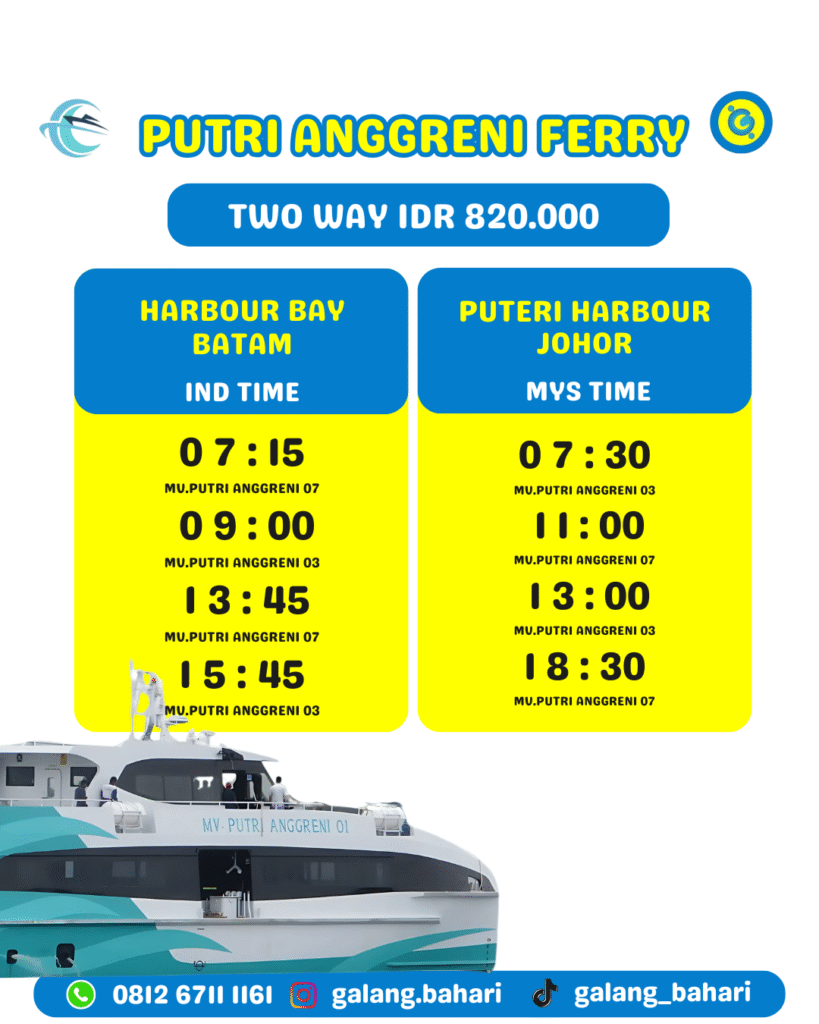 Putri Anggreni Ferry Harbour Bay – Puteri Harbour Johor Harga Tiket & Jadwal 2025