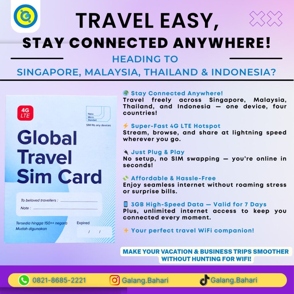 Best Global Travel SIM Card for Singapore, Malaysia, Thailand & Indonesia – One SIM, Fast 4G LTE, Hassle-Free Travel 0821-8685-2221