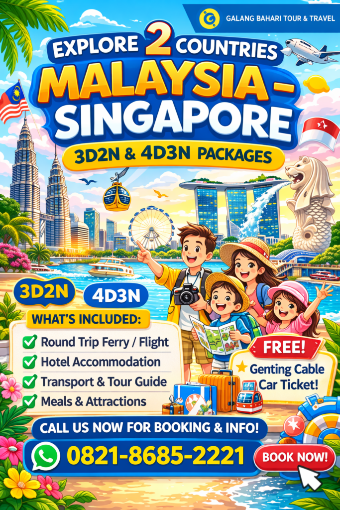 Malaysia Singapore Tour Package 3D2N & 4D3N Explore Kuala Lumpur and Singapore Attractions with Hotel and Guide – Booking 0821-8685-2221