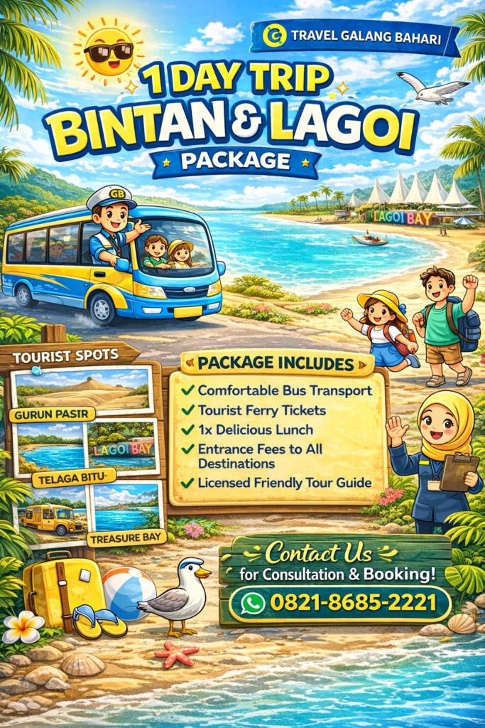 Best Bintan Lagoi One Day Trip Package Explore Lagoi Bay, Treasure Bay and Sand Dunes – Ferry Ticket, Transport, Lunch & Guide Call 0821-8685-2221