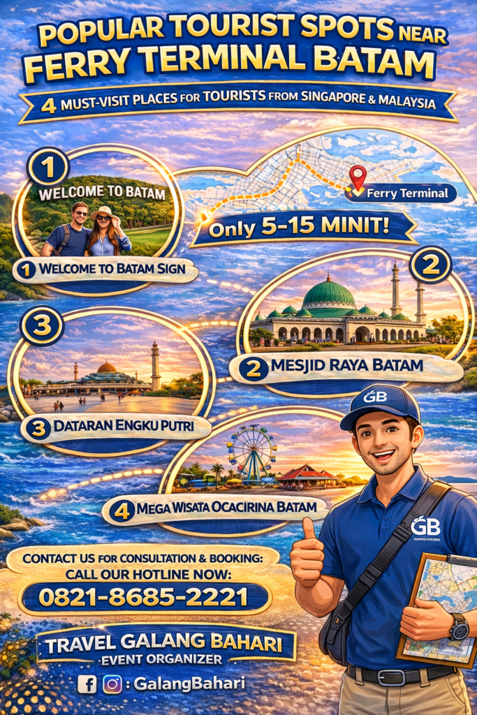 Best Batam City Tour Near Ferry Terminal – Welcome to Batam, Grand Mosque and Ocarina Tour – Travel Galang Bahari – Call 0821-8685-2221